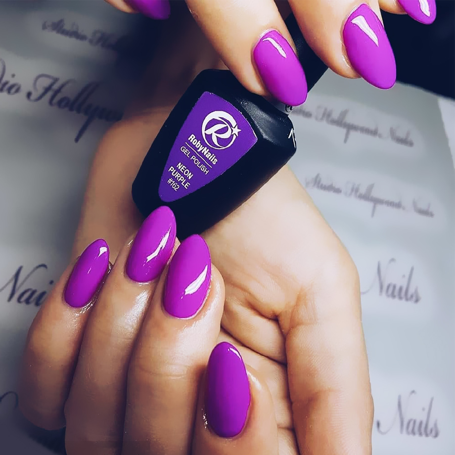 Gel Polish Neon Purple | RobyNails