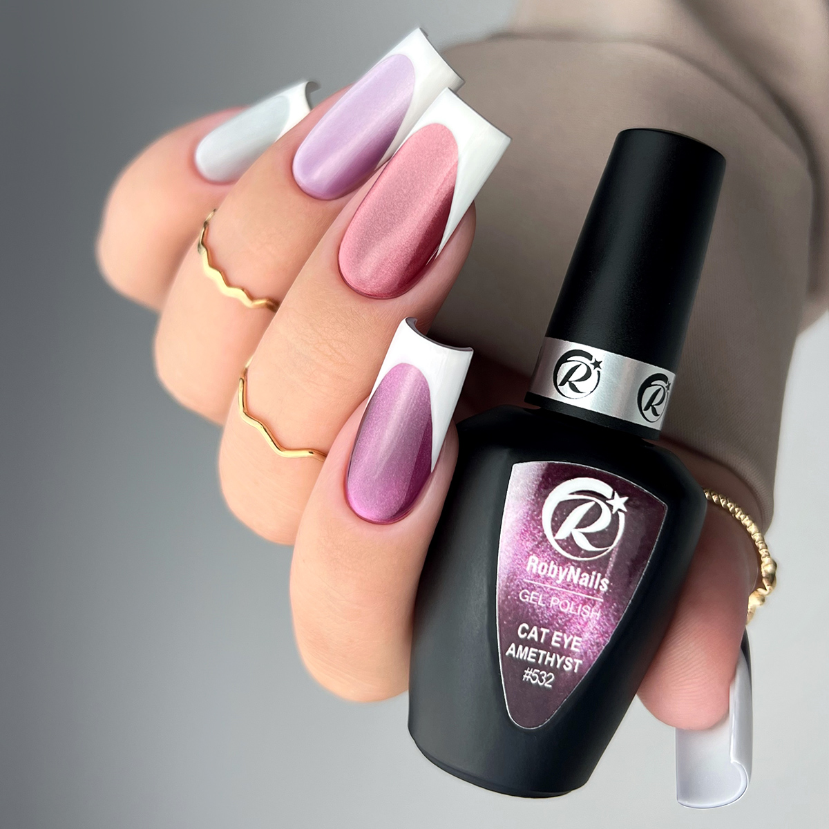 Gel Polish Cat Eye Amethyst