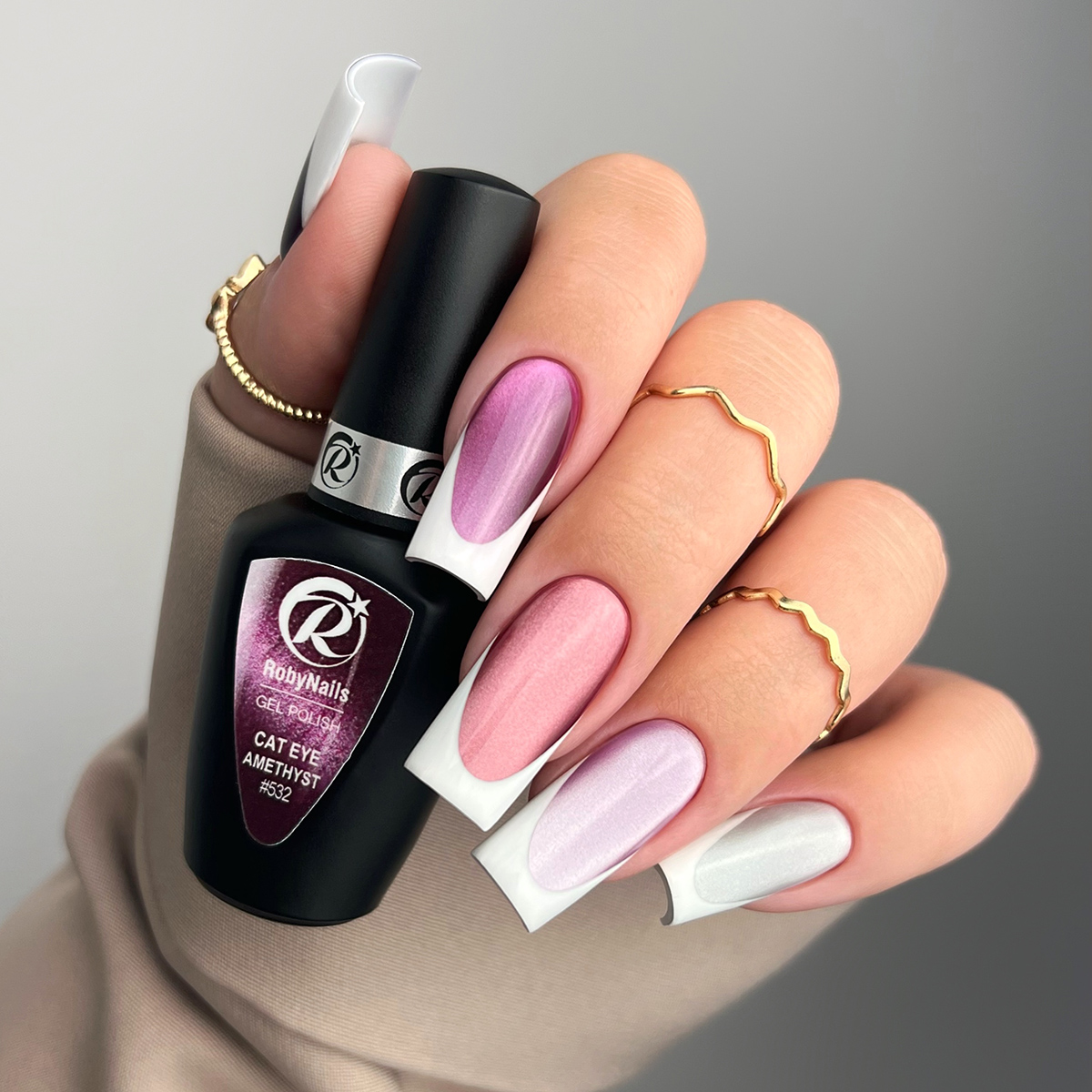 Gel Polish Cat Eye Amethyst